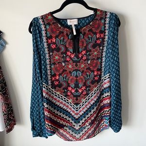 Laundry - Paisely/Diamond Print Long-Sleeved Shirt